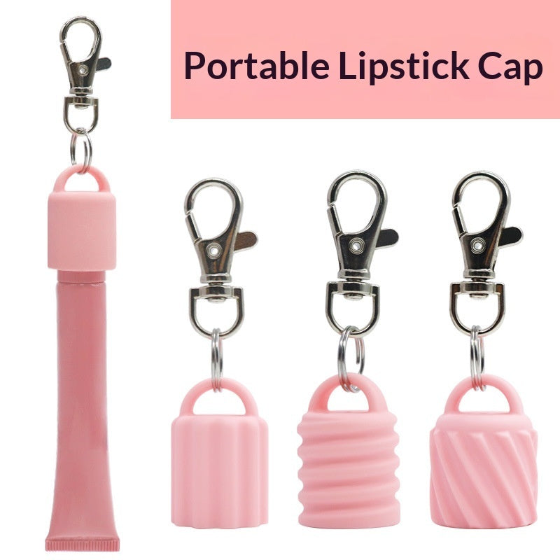 Silicone Universal Lip Gloss Keychain Silicone Cap Lipstick Cover