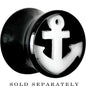 00G Black Acrylic Drop the White Anchor Saddle Plug