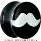 5/8 Black Acrylic White Mustache Saddle Plug
