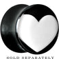 1/2 Black Acrylic White Heart Saddle Plug
