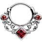 16G 3/8 Red Cubic Zirconia Lahori Palace Septum Clicker