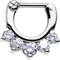 16G 1/4 Stainless Steel 5 CZ Septum Clicker