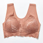 Comfortable Plus Size Backless Bra Lace Push Up Front Closure Bra