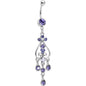 Purple Gem Liquid Drops Chandelier Belly Ring