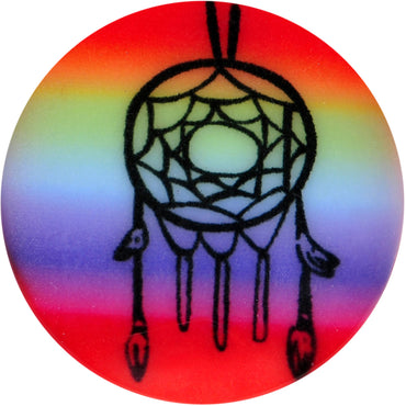 1/2 Rainbow Acrylic Groovy Dreamcatcher Single Flare Plug