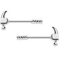 14G 5/8 Stainless Steel Nailed It Hammer Nipple Barbell Set