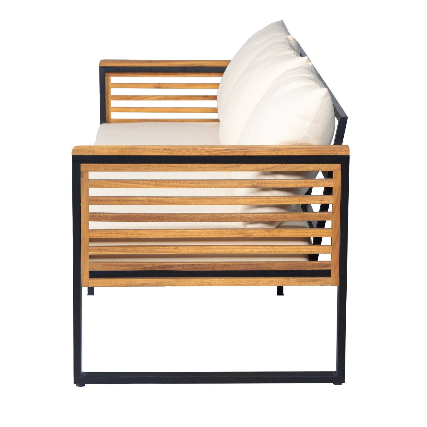 Outdoor Sofa Set 5 Piece Acacia Wood Steel Modern