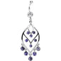 Purple Gem Victorian Chandelier Dangle Belly Ring