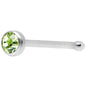 22G Press Fit Green Gem Stainless Steel Nose Bone