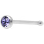22G Press Fit Amethyst Purple Gem Stainless Steel Nose Bone