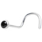 22G Press Fit Black Diamond Gem Stainless Steel Nose Ring