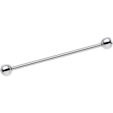 Double Gem Stainless Steel Industrial Barbell 38mm