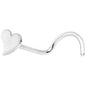 316L Stainless Steel Heart Nose Ring