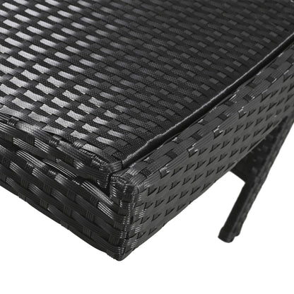2-Piece Wicker Chaise Lounge Set w/ Pull-Out Table 5-Position 470lb