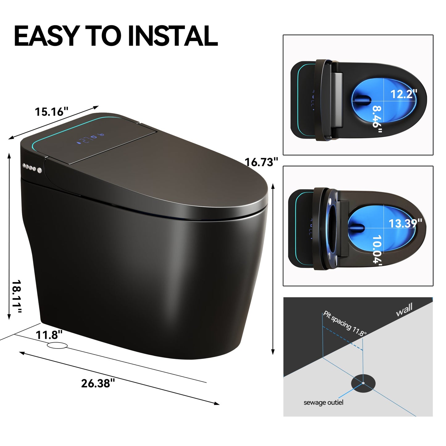 Unique Smart Toile,  One Piece Toilet with Bidet Built In,Intelligent Toilet ...