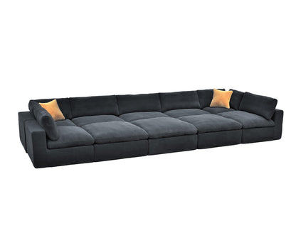 Sectional Sofa Modular Polyester Dark Gray 10 Seat