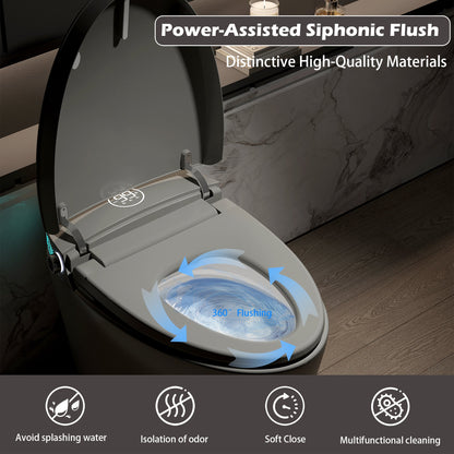 Smart Toilet with Bidet Built in, Bidet Toilet with Heated Seat, Foot Kick,Wa...