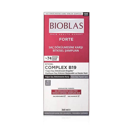 Bioblas Bioblas Forte Hair Loss Shampoo - Natural, Plant-Based, Intensive Hair Care for Excessive Hair Loss - 12.17 fl oz