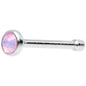 Stainless Steel 2mm Pink Imitation Opalite Stone Nose Bone