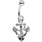 Clear Gem Caravelle Anchor Belly Ring