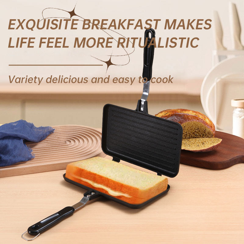 Aluminum Sanming Pan Round Double-sided Pattern Waffle Mold Home Breakfast Pancake Tool