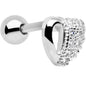 16G Stainless Steel Cubic Zirconia Heart Tragus Earring