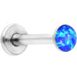 16G 5/16 Steel 3mm Synthetic Blue Opal Internal Thread Labret