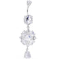 925 SilverClear CZ Pretty Princess Dangle Belly Ring