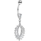 Clear CZ Gem Light as a Feather Dangle Belly Ring