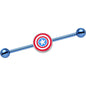 Licensed Blue Anodized Captain America Logo Industrial Barbell 35mm