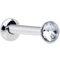 18G 1/4 Handmade Labret Created with Crystals 2.5mm