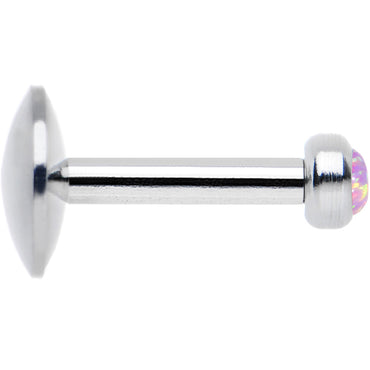 1/4 Steel 2.5mm Synthetic Pink Opal Internal Thread Tragus Earring