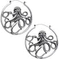 Octopus Tunnel Plug Hoop Hanger Earring Set