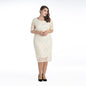 Plus size women's five-point sleeve dress