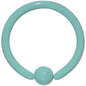 16G Teal Ceramic Coated Stainless Steel BCR Captive Ring 3/8