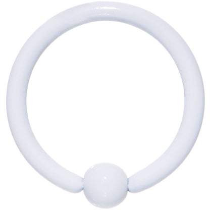 16G White Ceramic Coated Stainless Steel BCR Captive Ring