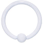 16G White Ceramic Coated Stainless Steel BCR Captive Ring