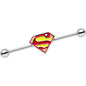 Licensed Stainless Steel Yellow Superman Logo Industrial Barbell 35mm
