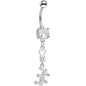 Clear Cubic Zirconia Geometric Dangle Belly Ring