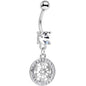 Clear Gem Mandala Medallion Dangle Belly Ring