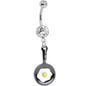 Fried Egg on a Black Frying Pan Dangle Belly Ring