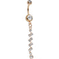 Rose Gold Anodized Sparkling Winding Road Dangle Belly Ring