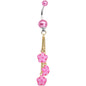 Golden Chain Pearly Pink Floral Dangle Belly Ring