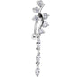 Clear Gem Swirl Teardrop Top Mount Dangle Belly Ring