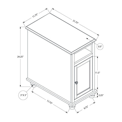 Accent End Table, Storage, Traditional - White
