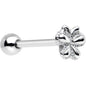 Simple Stainless Steel Butterfly Flat Top Barbell Tongue Ring
