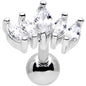 16G 1/4 Stainless Steel Clear CZ Cartilage Earring