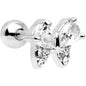 16G 1/4 Stainless Steel Clear CZ Butterfly Cartilage Earring