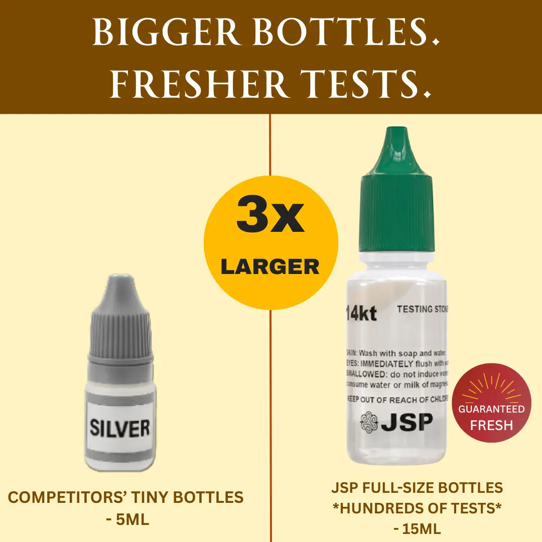 JSP 10k 14k 18k Gold Testing Acid Solutions Kit for Jewelry W/ Bamboo Storage Box