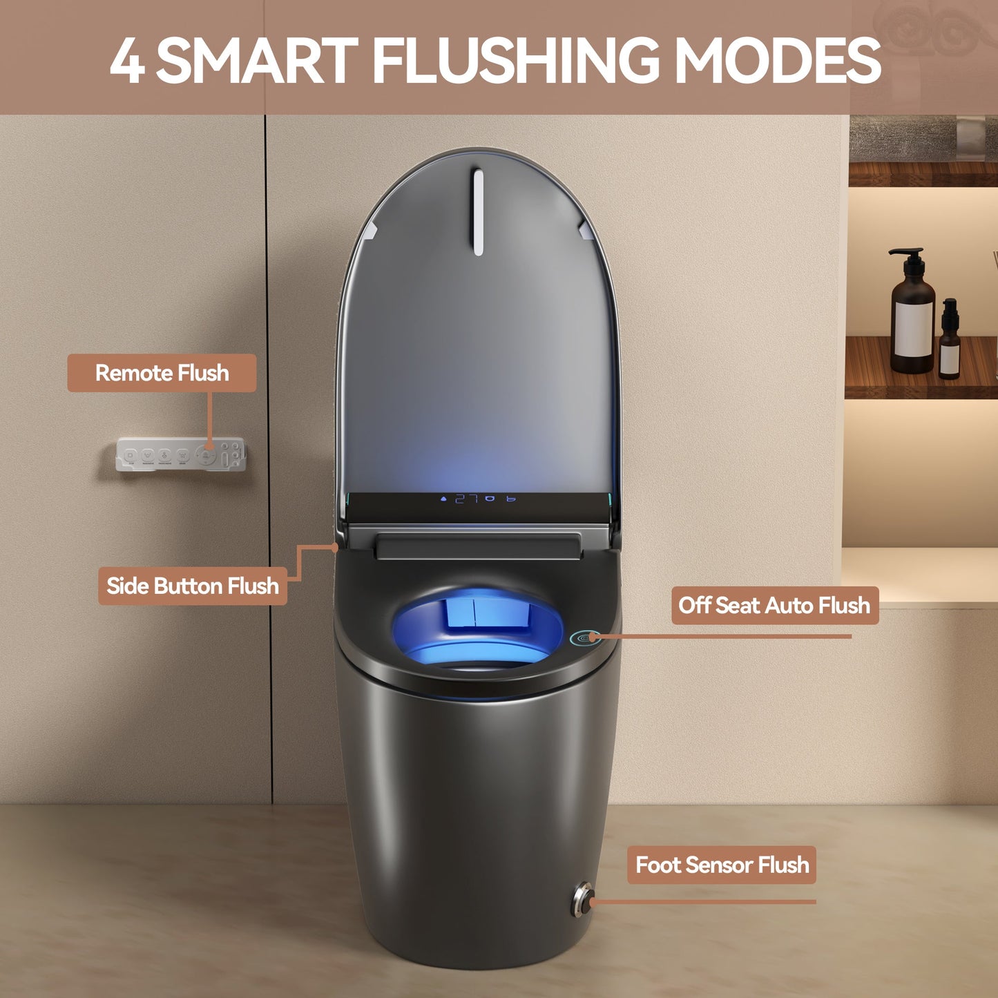 Unique Smart Toile,  One Piece Toilet with Bidet Built In,Intelligent Toilet ...